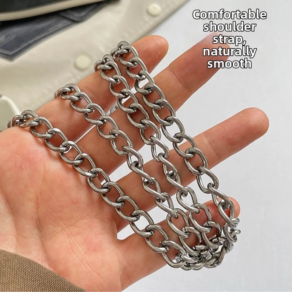 Bolso bandolera PU con cadena metálica y estampado de puntos - imagen 3