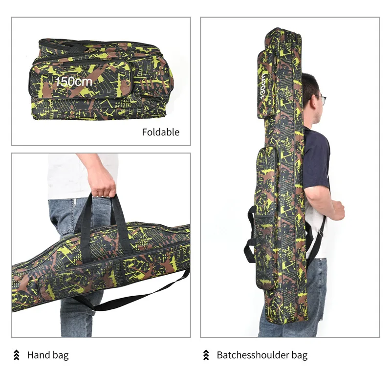 Bolsa plegable de pesca de mar – Mochila doble hombro 2 capas para materiales - imagen 3