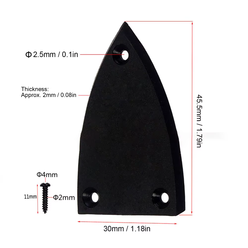 Tapas del Truss Rod Negras – Plástico con 3 Agujeros para Guitarra - imagen 5