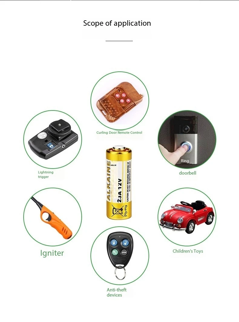 Pila alcalina 12V A23 para mando, timbre y juguete eléctrico - imagen 4