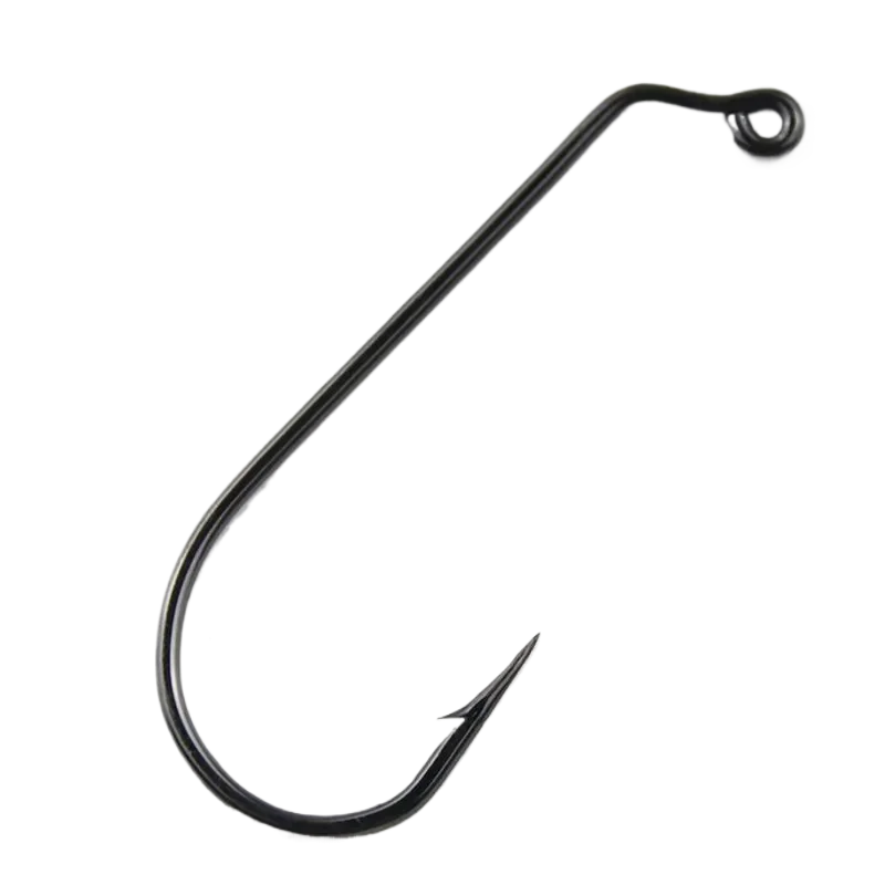 Anzuelos Jig Head de acero al carbono con vástago curvo y púas