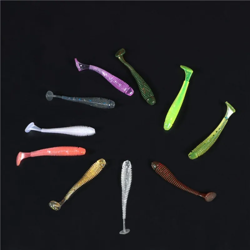 Larvas de gusano vinilo tipo jig cola T pesca carpa - imagen 4