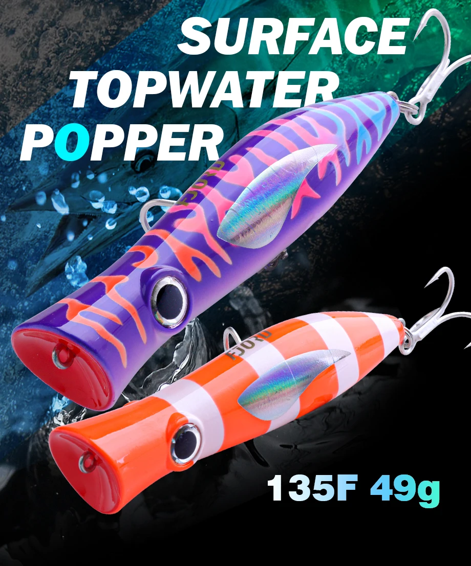 Señuelo Popper FJORD con acabado realista