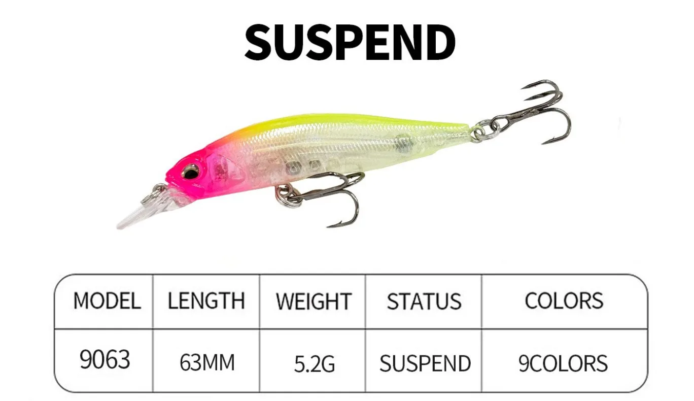 Señuelo de pesca pececillo suspendido AJLURES 3 unidades