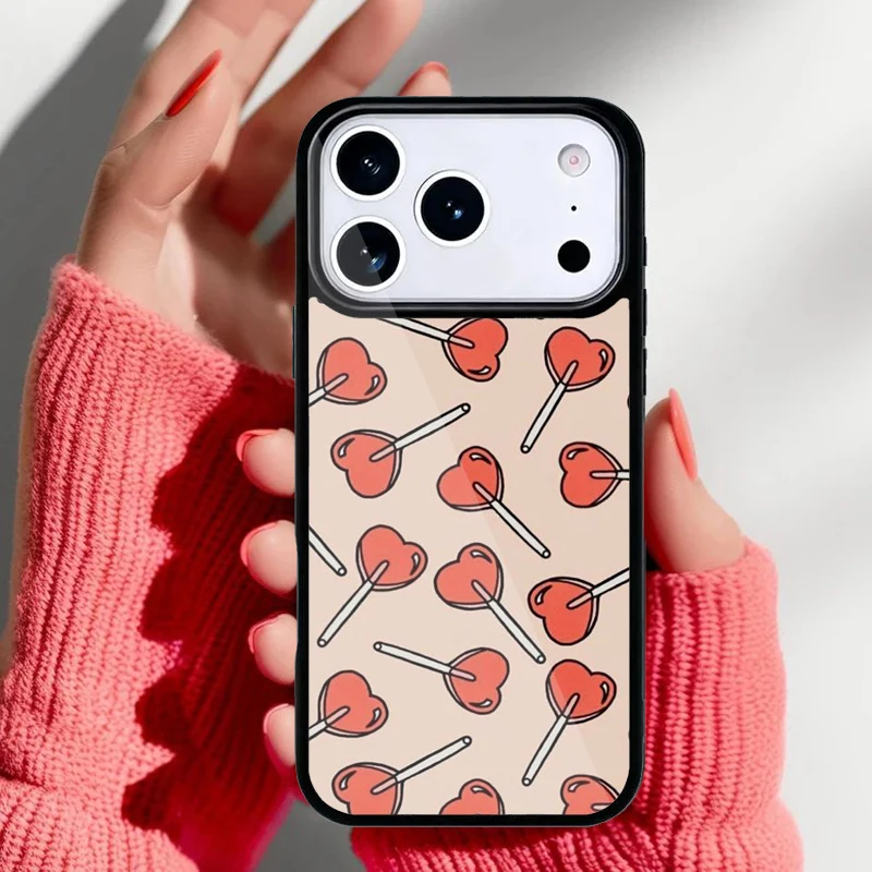 Funda con diseño de piruletas rojas