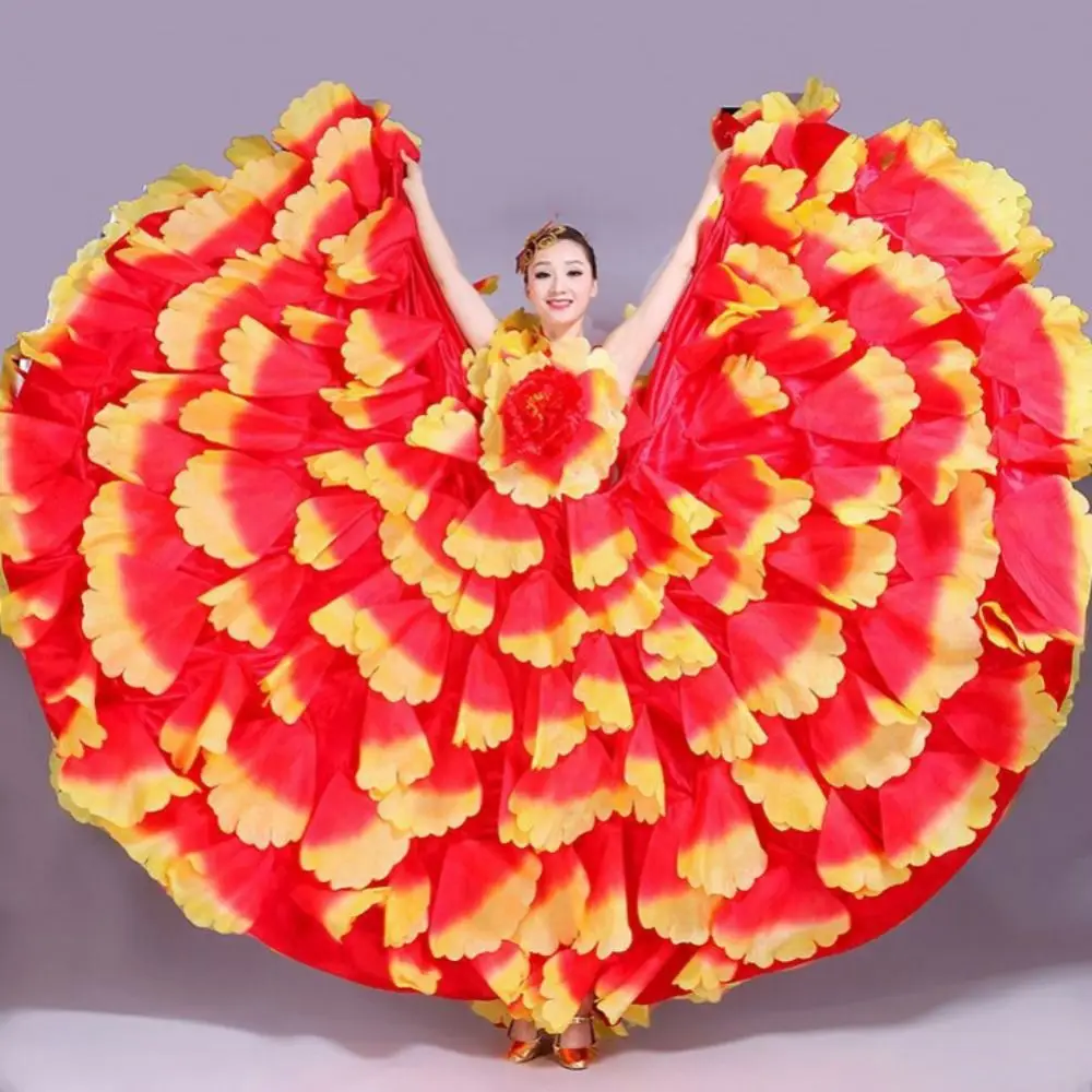 Vestido flamenco largo de apertura con falda de gran vuelo - imagen 5