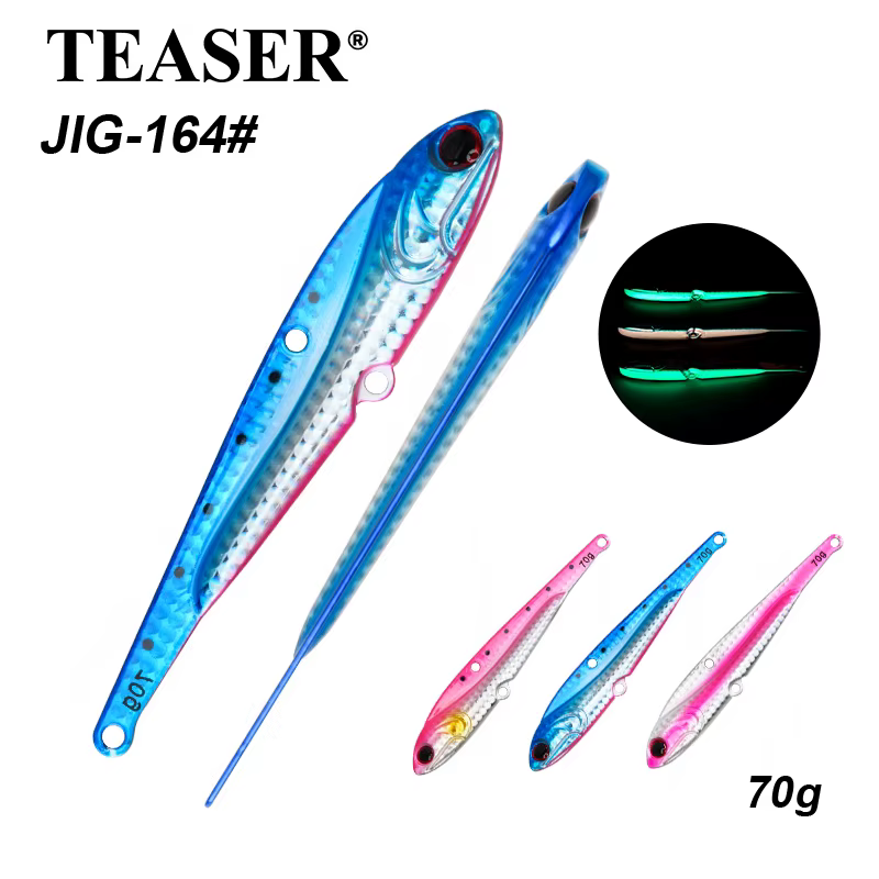 Teaser J164 VIB Metálico Luminoso de Hundimiento para Pesca Marina