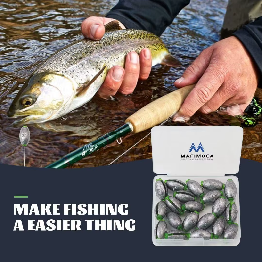 Kit de plomos split shot tipo huevo para pesca drop shot - imagen 4