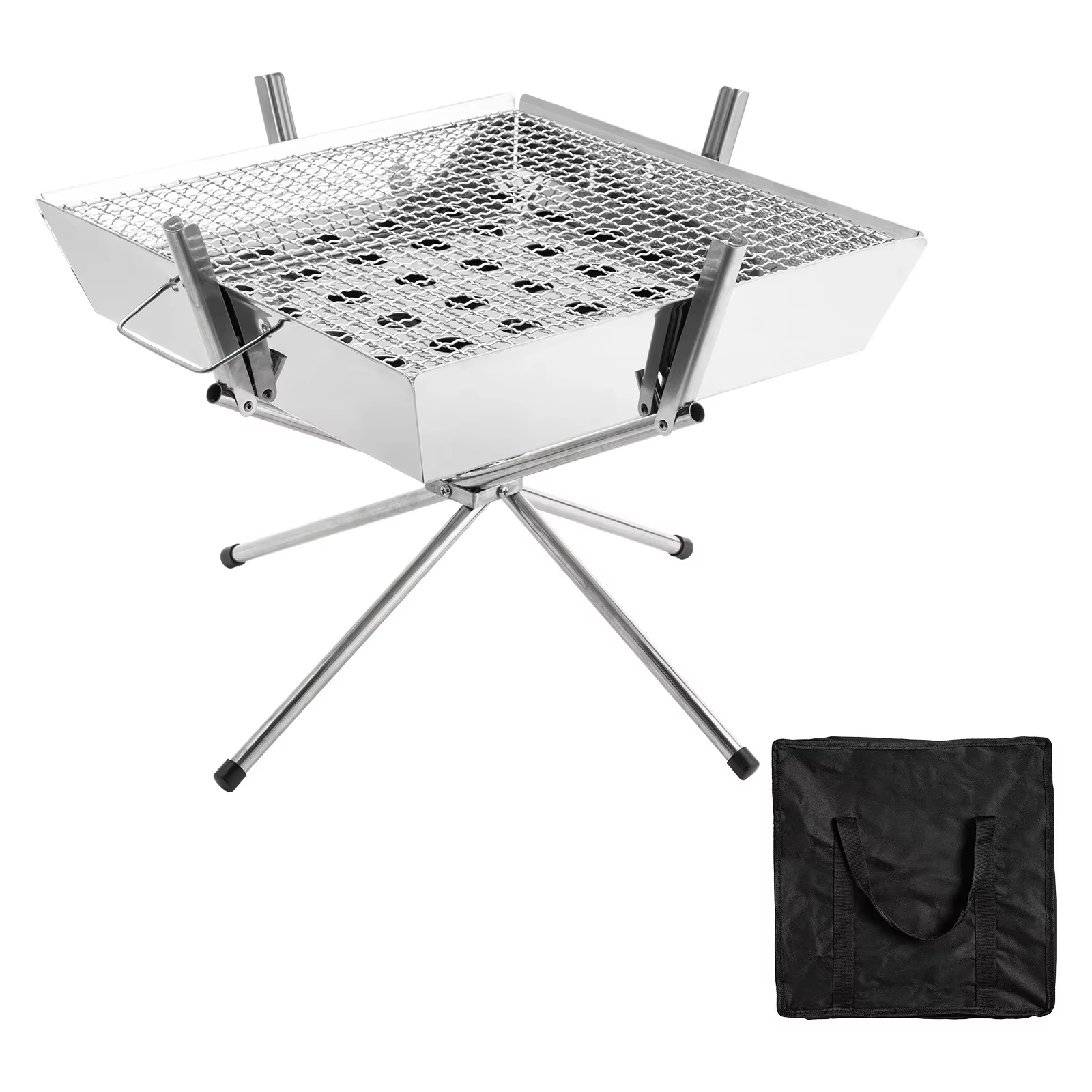 Parrilla de carbón plegable para picnic y campamento