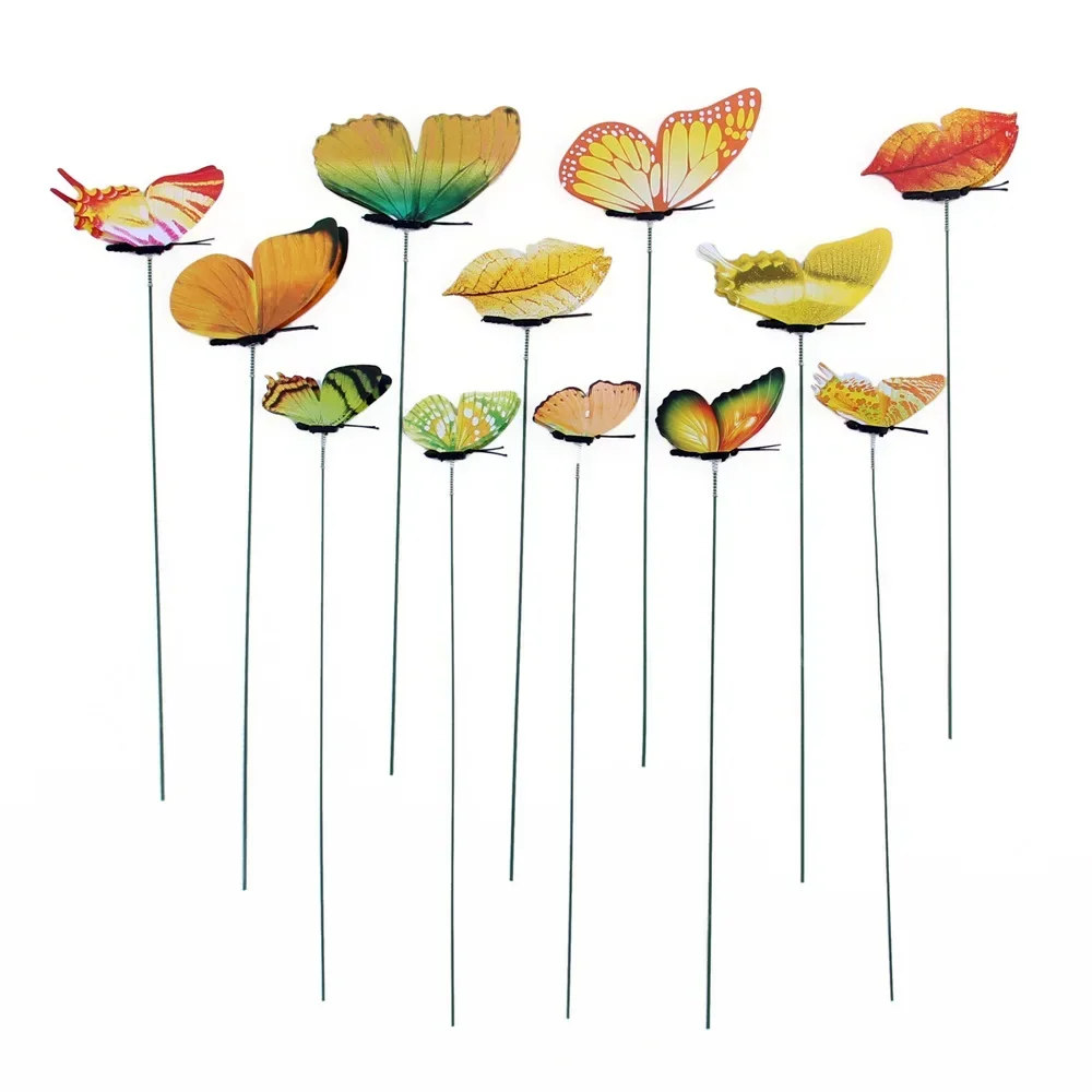 Set de 12 mariposas para decoración exterior