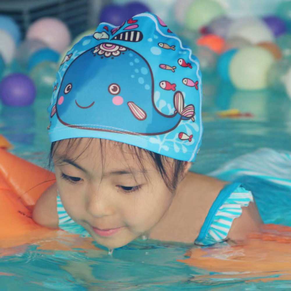 Gorro impermeable de natación infantil con dibujos divertidos - imagen 4