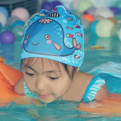 Gorro impermeable de natación infantil con dibujos divertidos