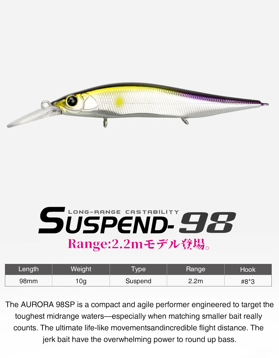 TSURINOYA Aurora 98SP perfil en acción