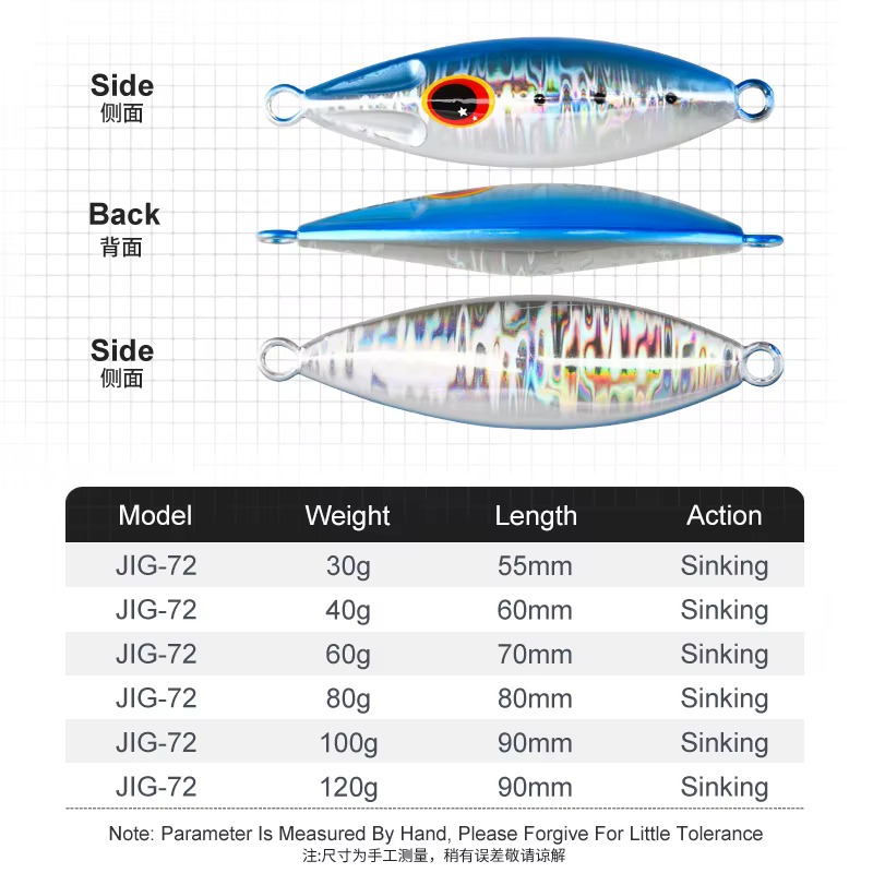 Teaser J72 Slow Bee Luminoso Jig Slow Pitch para agua salada - imagen 4