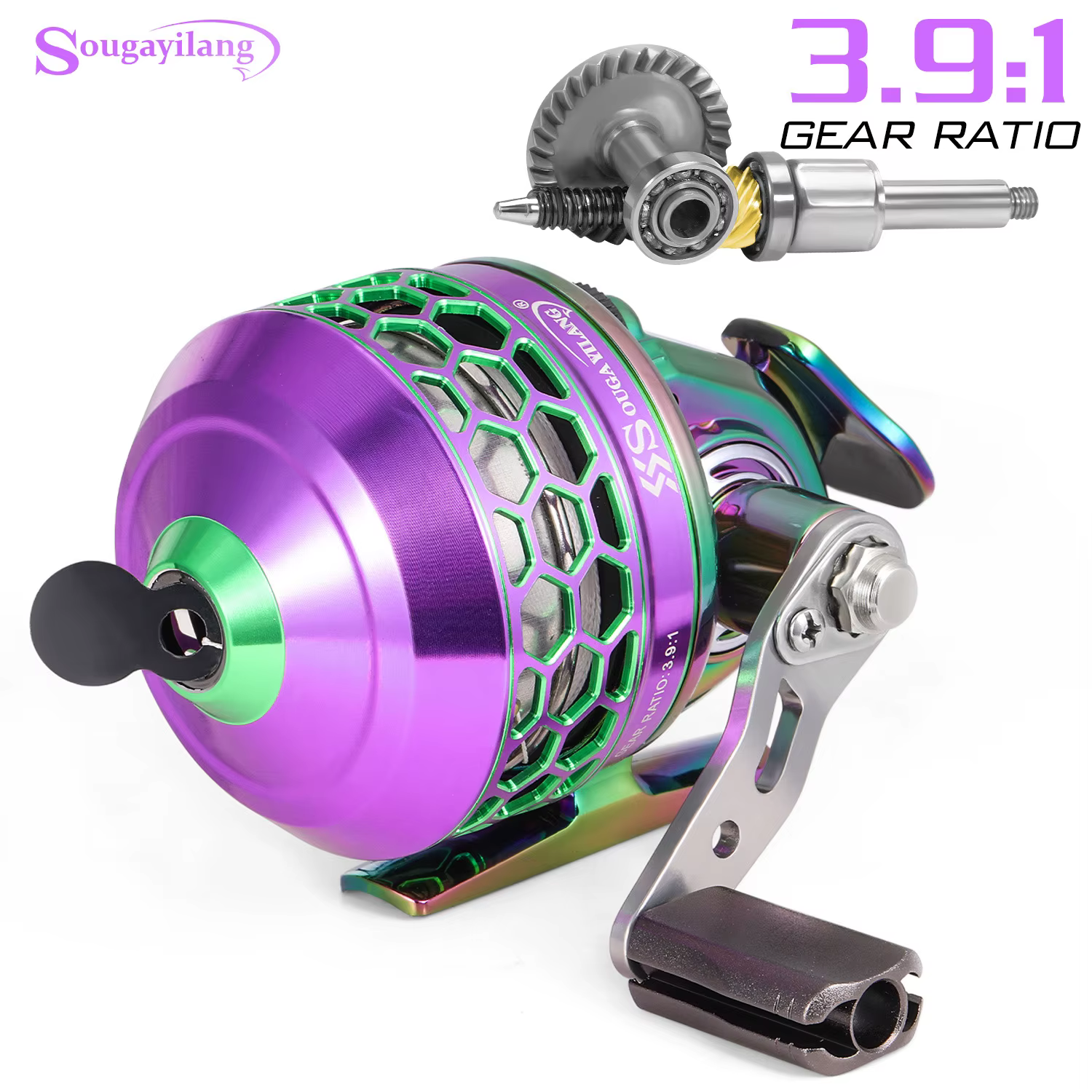 Carrete Spincast Sougayilang 3.9:1 - Aluminio alta velocidad