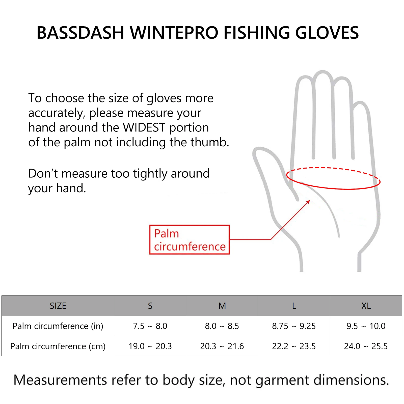 Guantes de pesca Bassdash WintePro con forro polar y diseño aislante