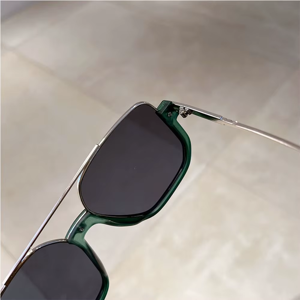 Gafas de sol pesca Vintage cuadradas montura media metal UV400 unisex - imagen 4