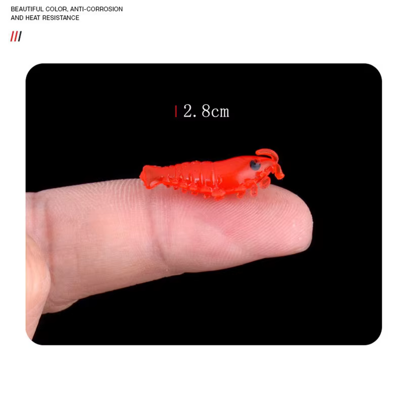 Señuelos Camarón Silicona Glow 2,8cm/0,3g Verde Claro – Lubina Agua Dulce - imagen 2