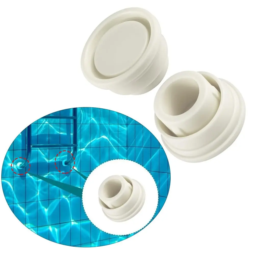Tapones de goma de seguridad para escaleras de piscina, blancos - imagen 4