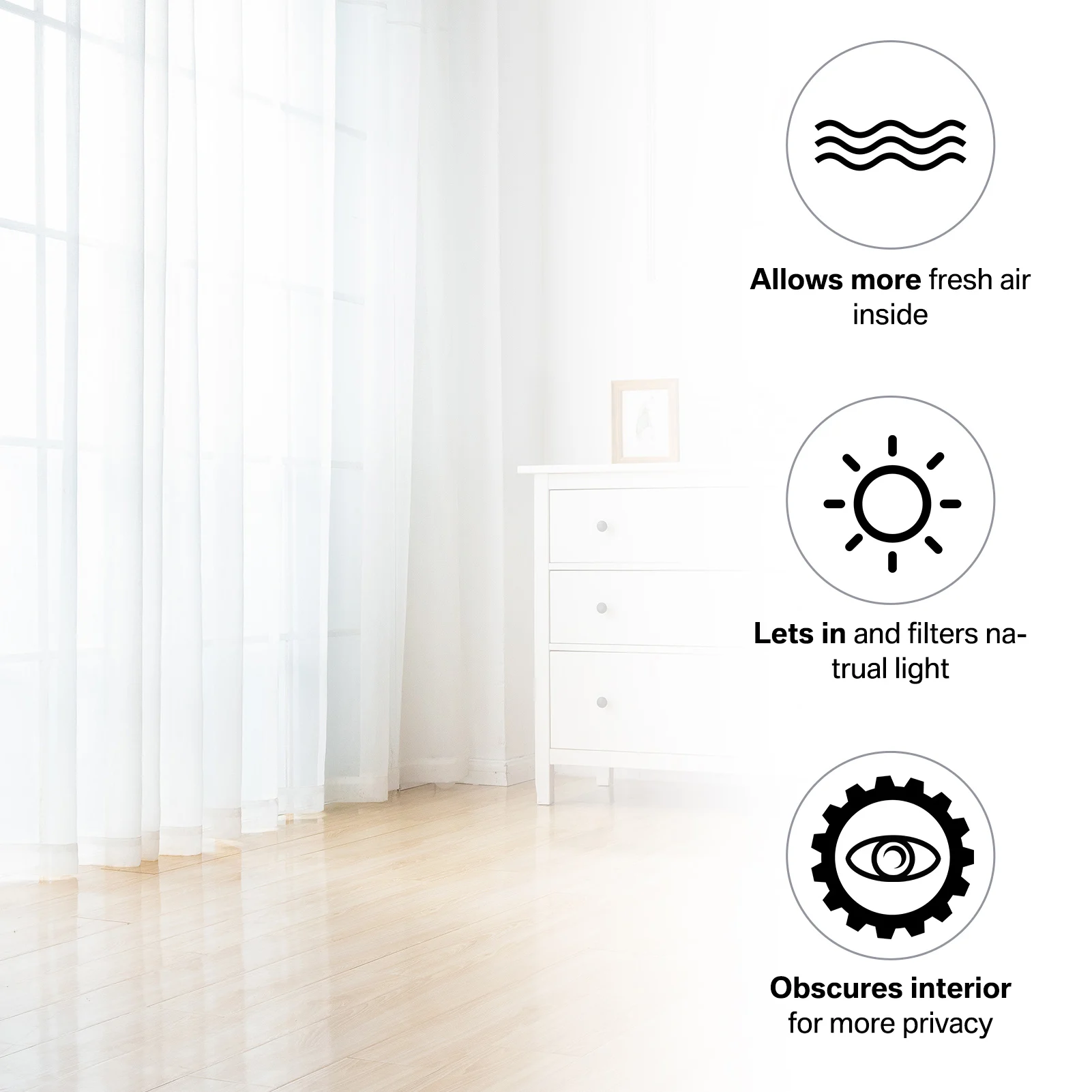 Cortinas de tul transparente suave blanco sólido para ventana - imagen 5