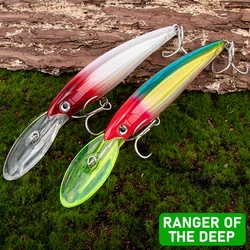 Señuelo buceo profundo Minnow cebo duro para trolling lubina y agua salada