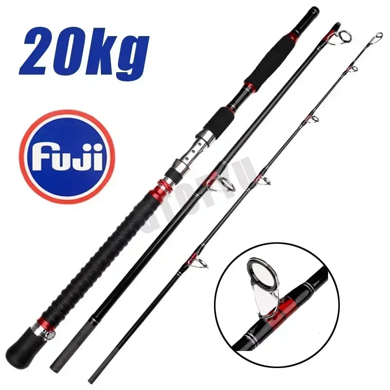Caña de pescar portátil para surf y agua salada, jigging-trolling