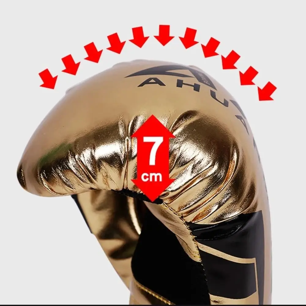 Guantes de boxeo de piel PU transpirables para Muay Thai Sanda - imagen 2