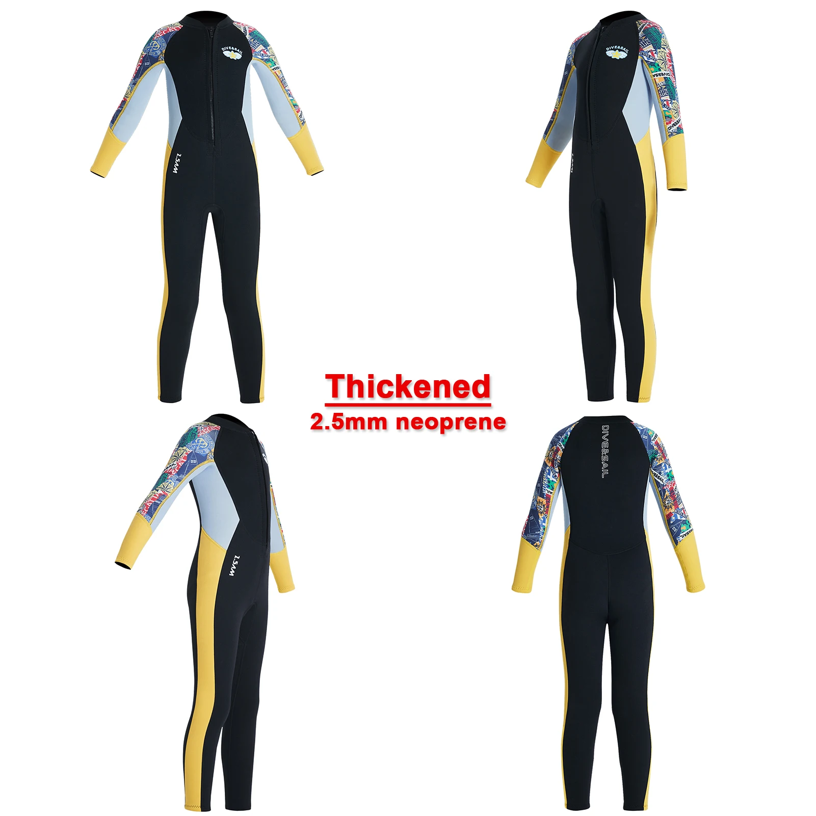 Traje de neopreno infantil manga larga térmico para surf, snorkel