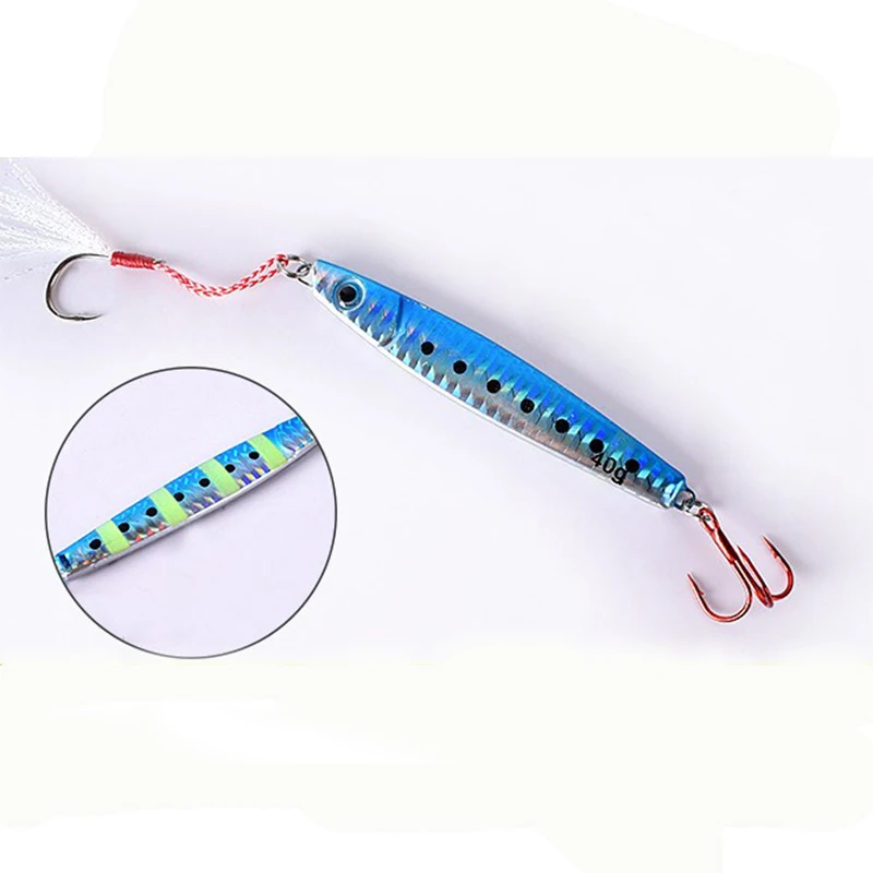 Señuelo luminoso para lubina con hundimiento rápido y triple anzuelo - imagen 2
