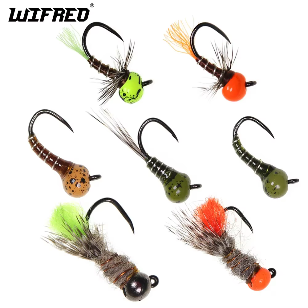 Anzuelo Offset Wifreo Ninfa – Sin púas Oreja liebre Tungsteno - imagen 3