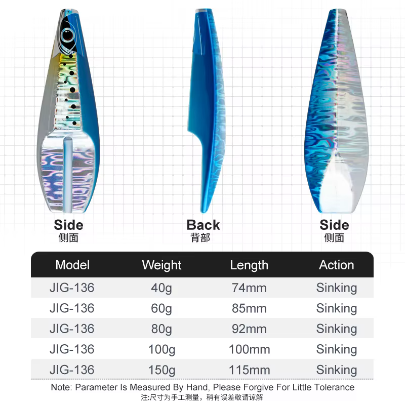Rock Hopper J136 Señuelo Inchiku Slider Jig – Luminoso agua salada - imagen 5