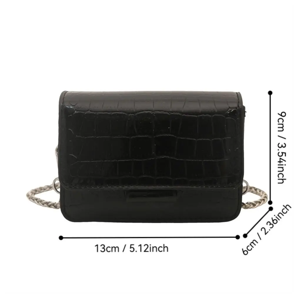 Bolso de hombro cuadrado minimalista de cuero PU con correa cadena - imagen 3