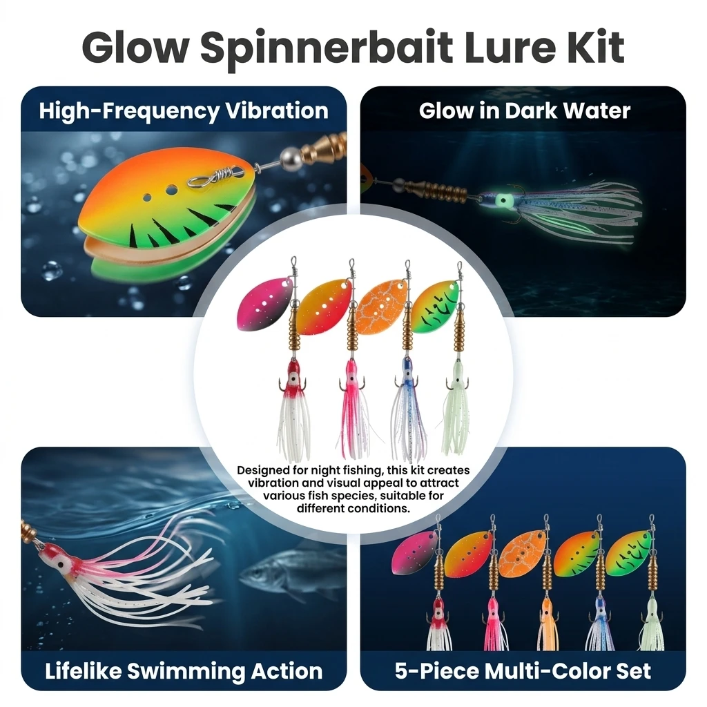 Spinnerbait compuesto para pesca en agua dulce, kit de señuelos - imagen 2