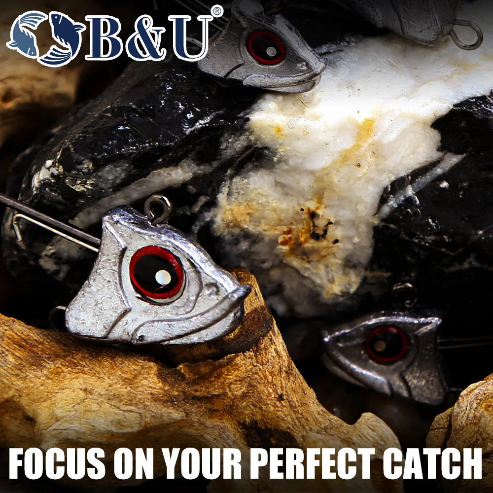 Jig Head B & U con ojos rojos para cebo vinilo - imagen 5