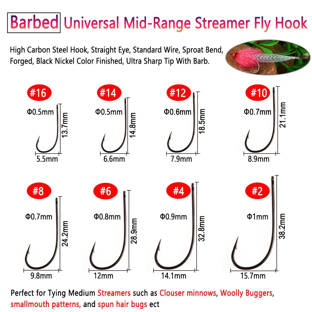 Bimoo Anzuelos Streamer con púas – Montaje de moscas para trucha - imagen 3