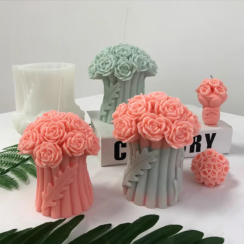 Proyecto terminado con molde de rosas