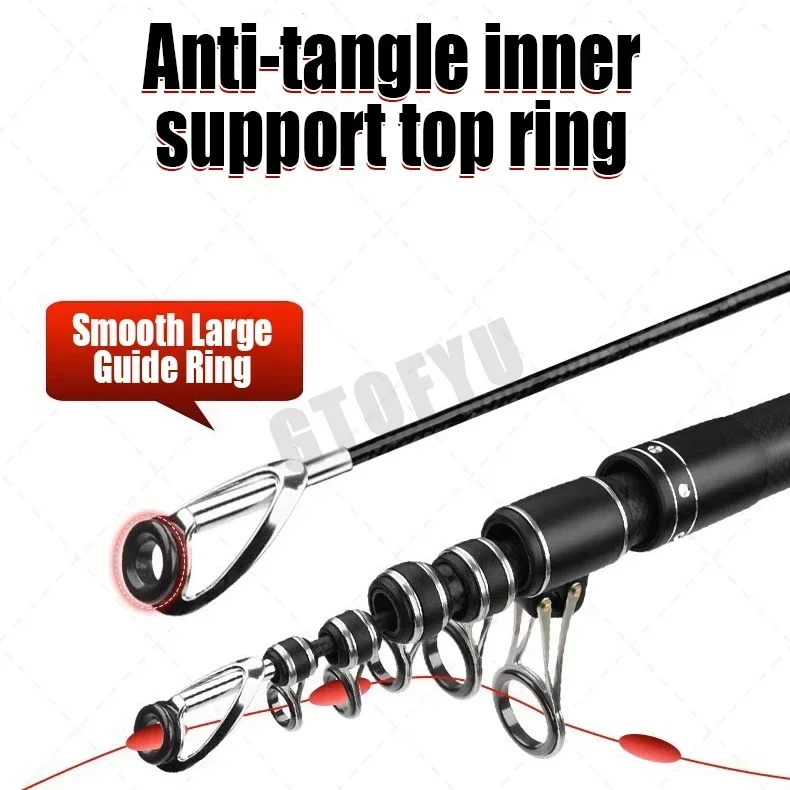 Caña telescópica surfcasting carbono para lance a distancia - imagen 4