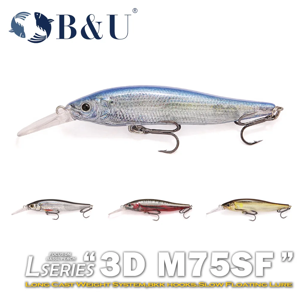 Jerkbait Minnow B&U de señuelo duro – Ideal para lucio y perca - imagen 2