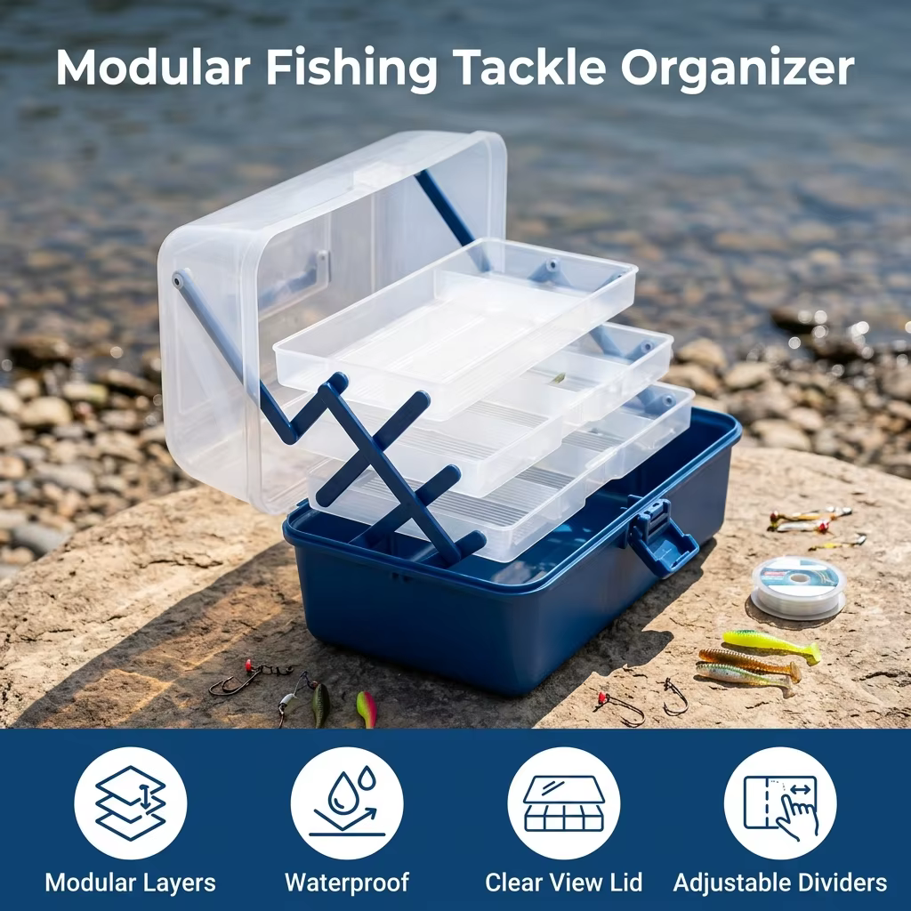 Caja de Aparejos Portátil Multi-capa para Señuelos y Pescar - imagen 5