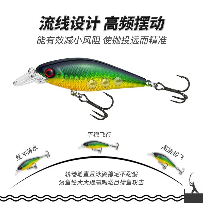 Wobbler Minnow flotante duro para carpa y lubina rayada - imagen 5