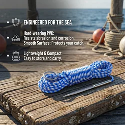 Goture cuerda para peces vivos con hebilla bloqueo pesca submarina