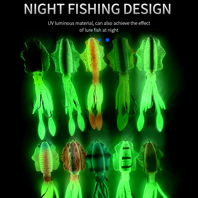 TEASER S031 jig de silicona mar luminoso natación para calamar - imagen 4