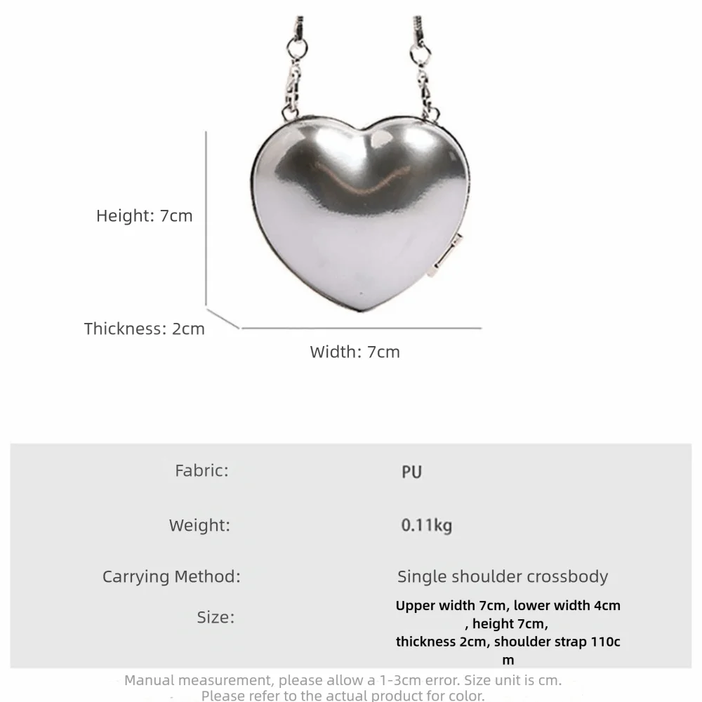 Bolso bandolera con cadena metálica multicolor con forma de corazón - imagen 5