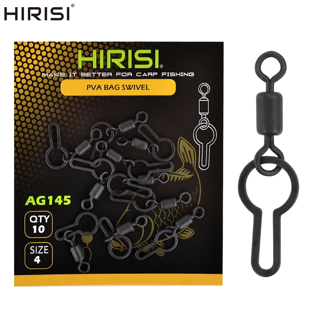Clips giratorios de malla para pesca de carpa - acabado mate negro