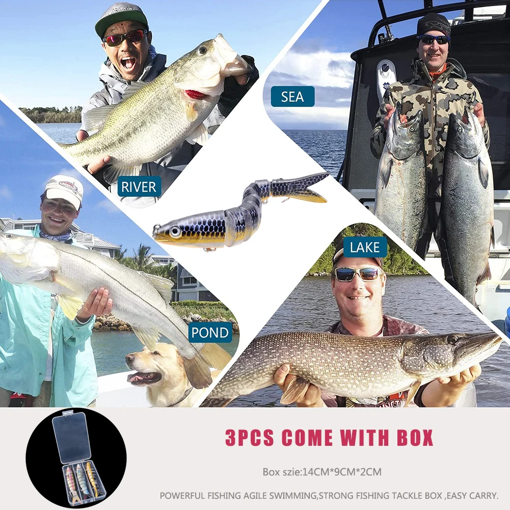 Swimbait multiarticulado biónico hundimiento lento para pesca trucha - imagen 3