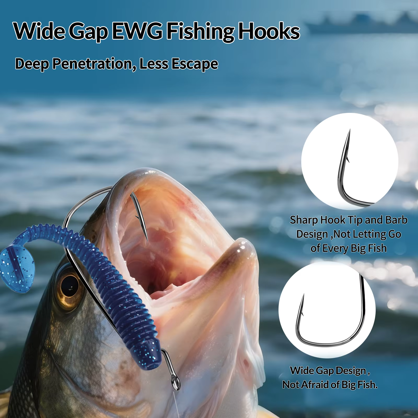 Anzuelos EWG Texas Obsession – Extra Wide Gap para lubina y deslizados - imagen 4
