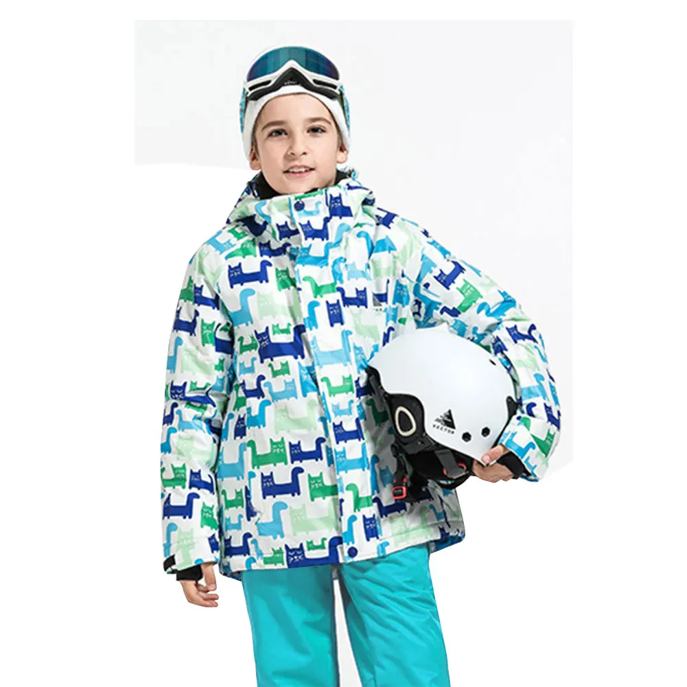 Traje de nieve infantil a prueba de viento con capucha y pechera - imagen 2
