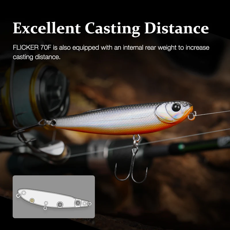 Tsurinoya 70F Z Dog – Señuelo topwater andador flotante para lucio - imagen 4