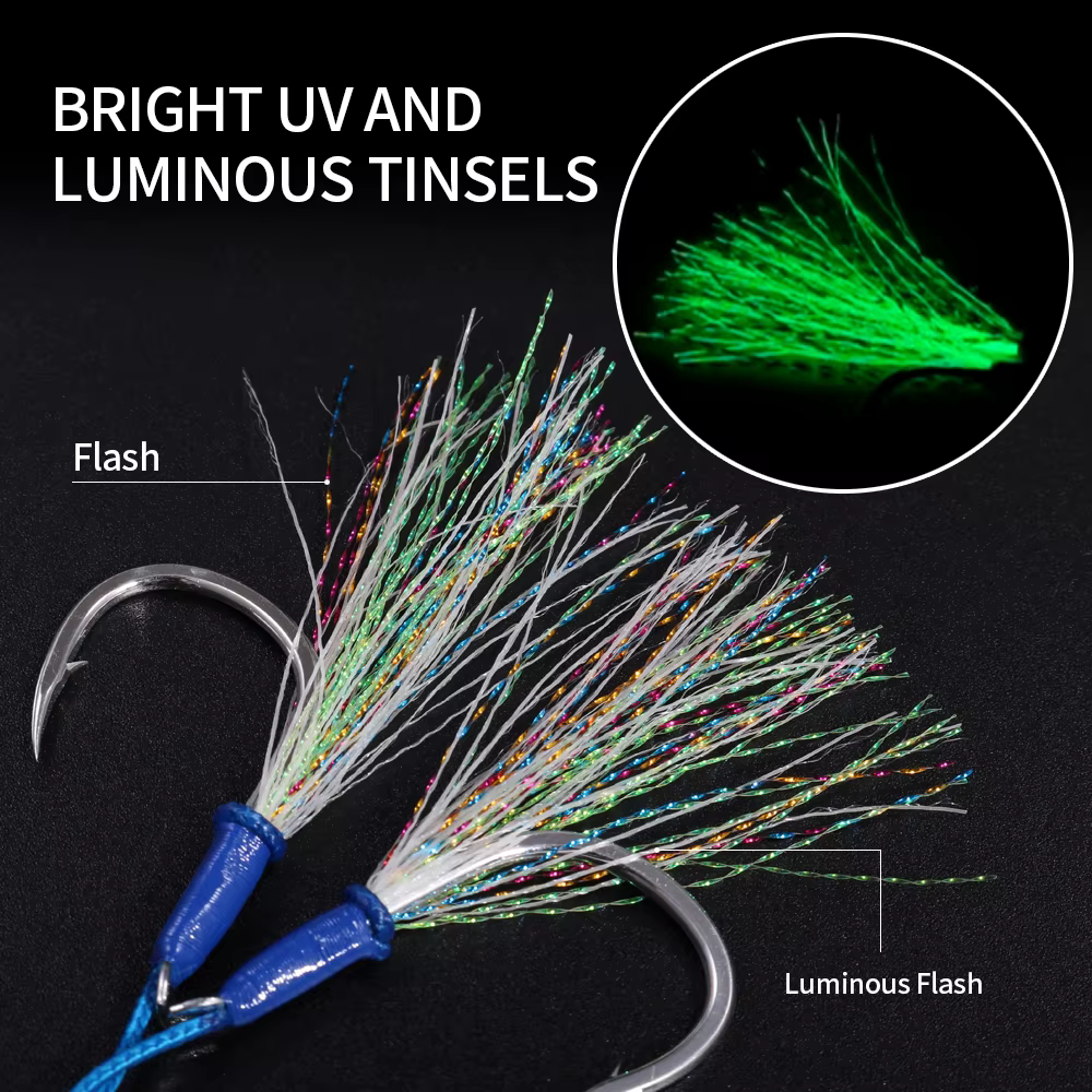 Anzuelos Dobles Luminosos JIGGING PRO para Agua Salada - imagen 2