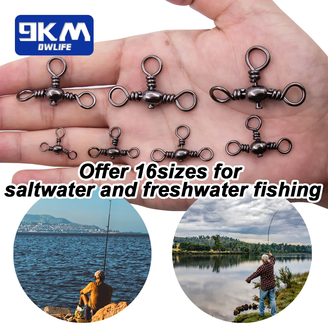 Conjunto de giratorios para pesca profesional